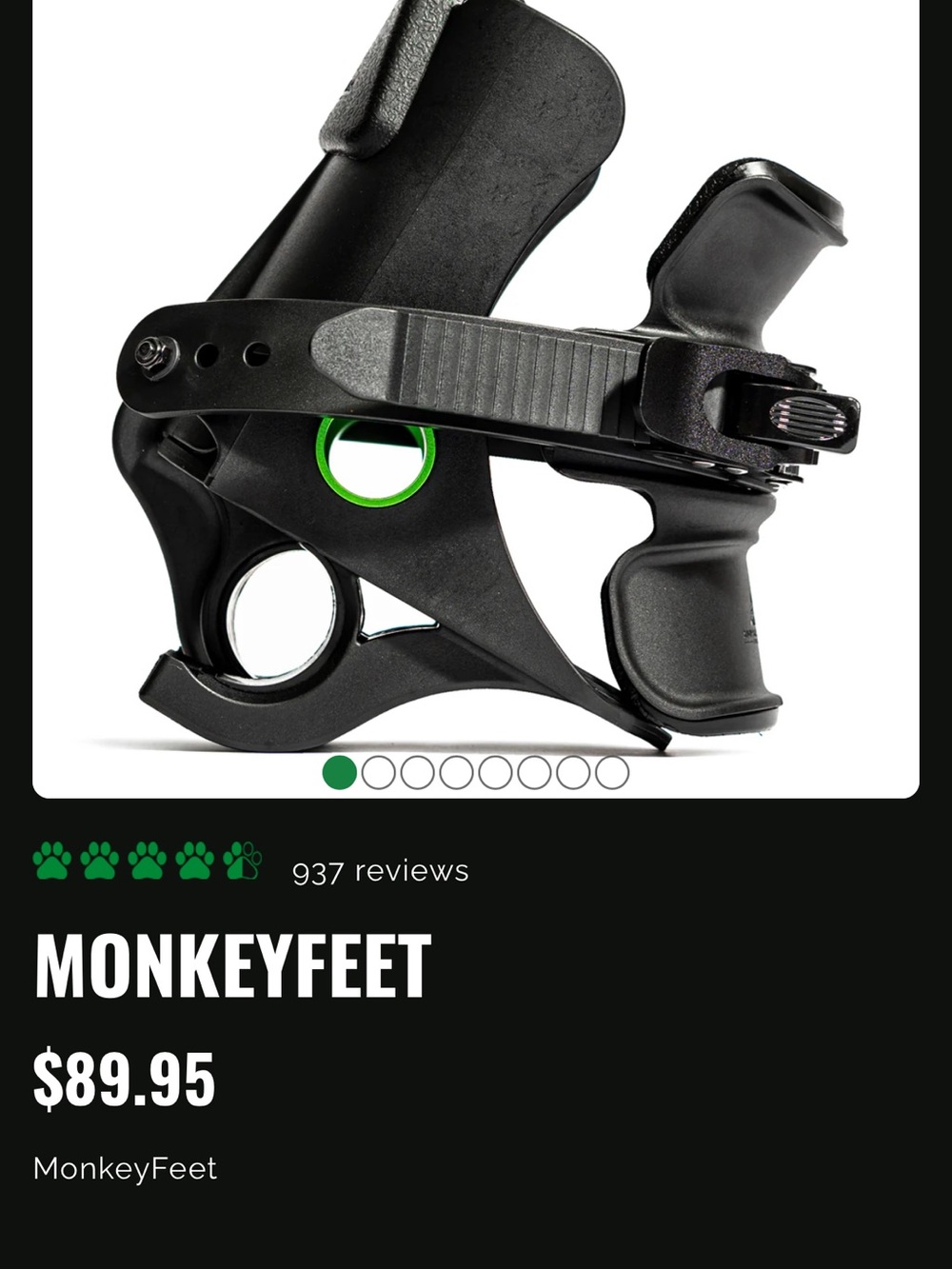 Monkey Feet Black VR Head Mount with Green Accent Ring